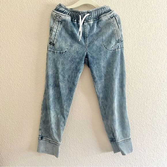 Levi’s Cotton Blend Denim Slim Fit Joggers Girls 5-6 Yrs Old EUC - Picture 1 of 6
